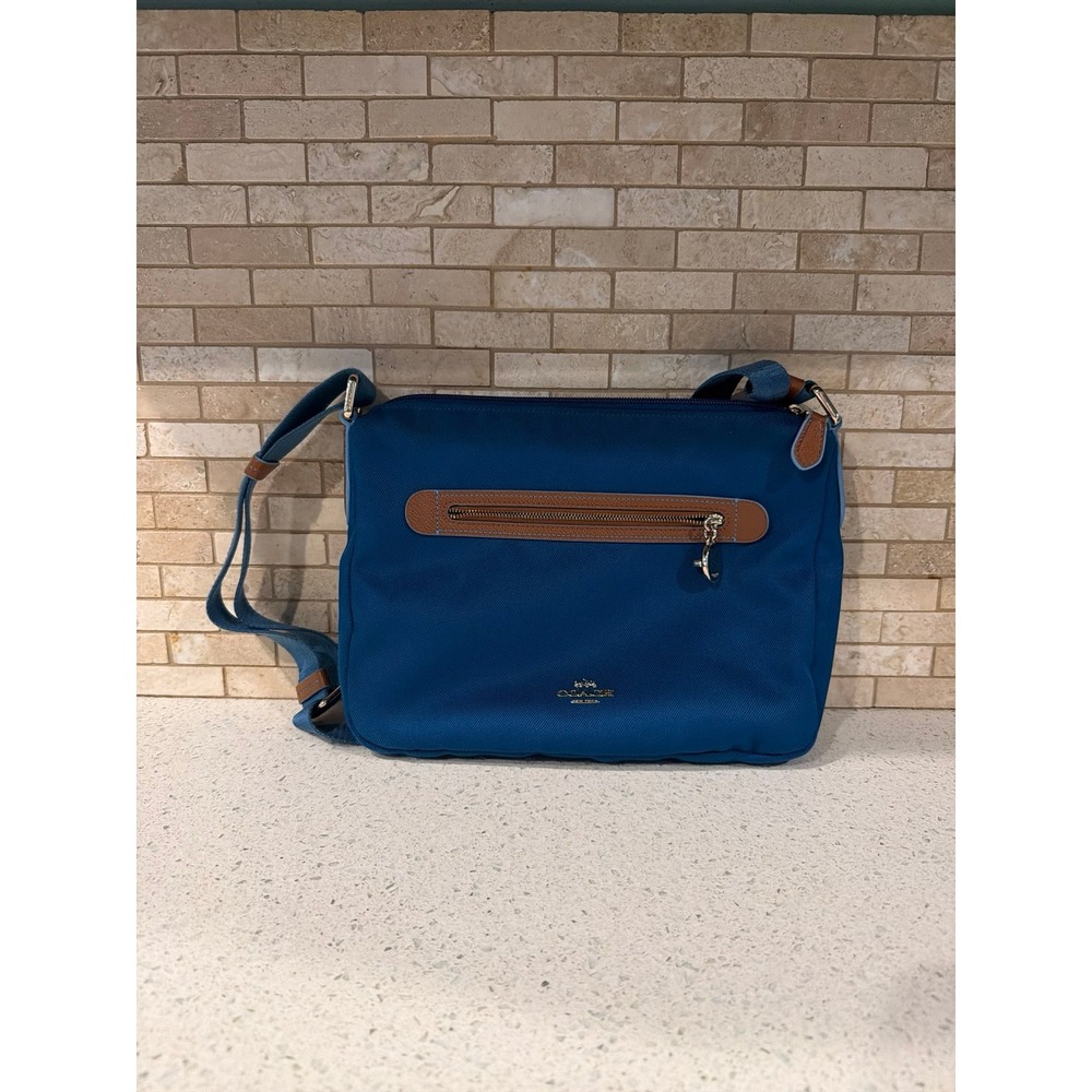 Coach Blue & Brown Sawyer 37239‎ Crossbody Bag